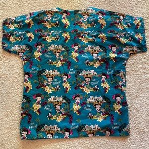 Betty boop hawaii tropical scrub top